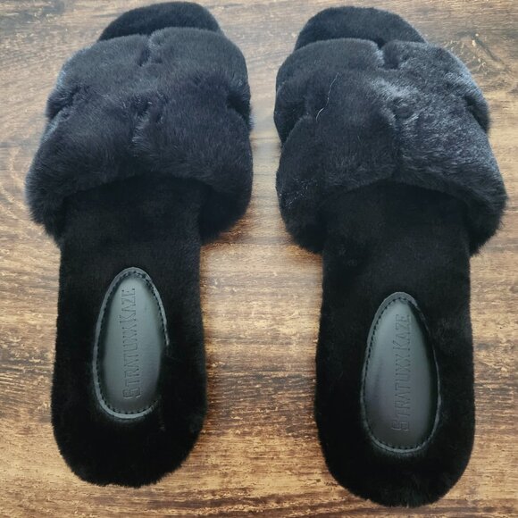 Stratuxx Kaze Fur Slippers Slides Sandals Open Toe Memory Foam *Women's Size 8* - Picture 1 of 5